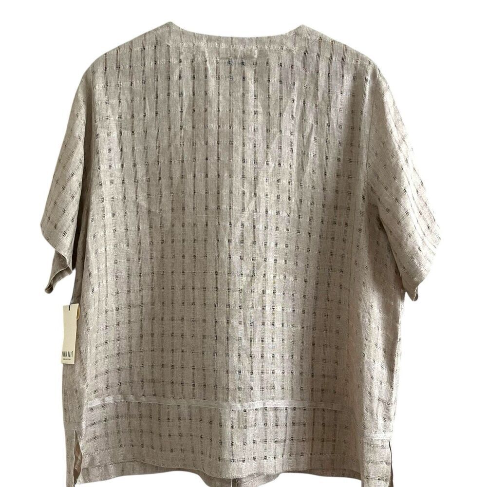 NWT David Dart Linen Top size XL Beige - Picture 3 of 12